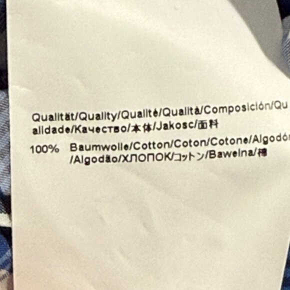 Hugo Boss NWT Green Label Button Up Shirt Mens XXL Blue Plaid Cotton Long Sleeve - Picture 11 of 12